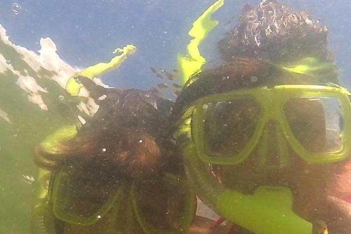 a person swimming in the water