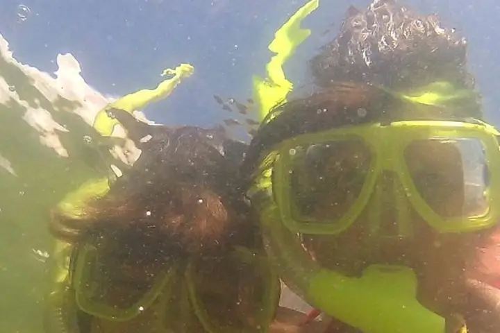 snorkelers having fun